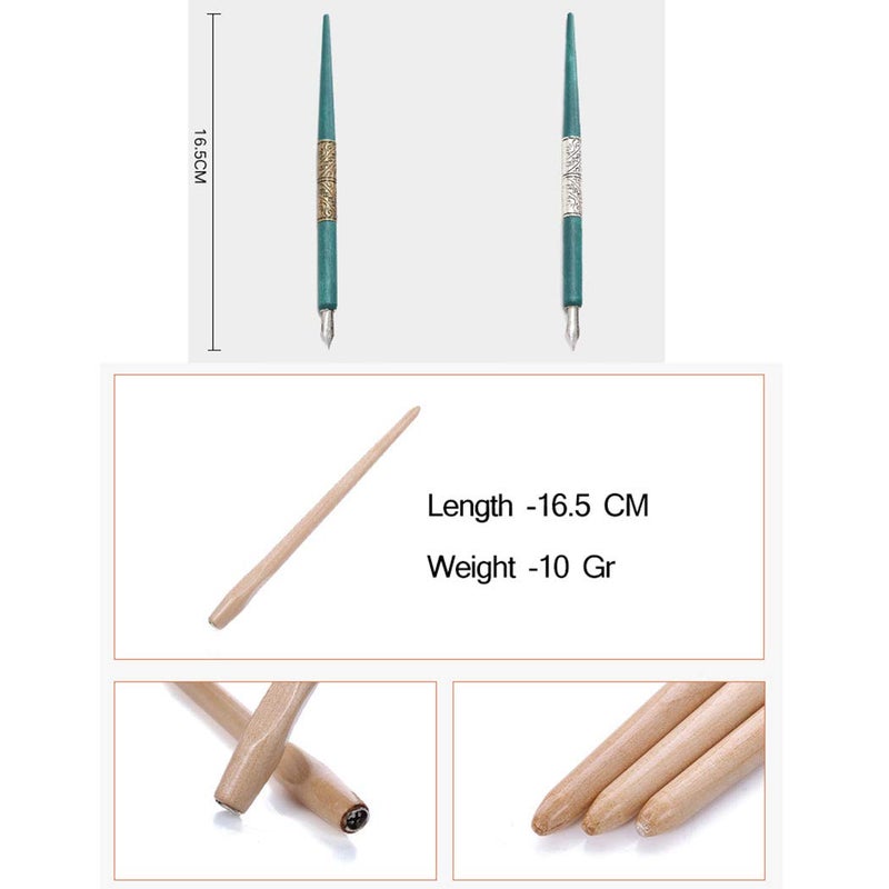 SIPLIV Professional Manga Gothic Pen Dip Pen Calligraphy Drawing Pen Kit, 7 Pen Holders Handles, 12 Nibs (7 Fountain Pen Nib, 5 Flat Nib) - 7 Pcs C - Image 4